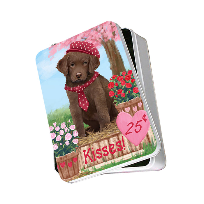 Rosie 25 Cent Kisses Chesapeake Bay Retriever Dog Photo Storage Tin PITN56379