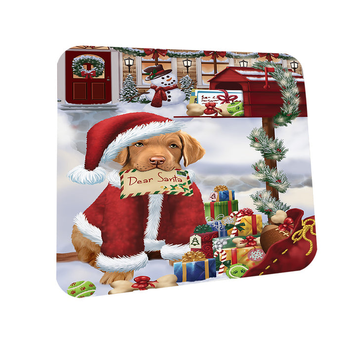 Chesapeake Bay Retriever Dog Dear Santa Letter Christmas Holiday Mailbox Coasters Set of 4 CST53845
