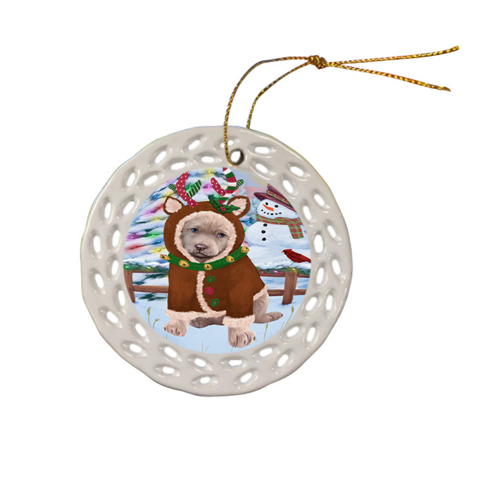 Christmas Gingerbread House Candyfest Chesapeake Bay Retriever Dog Ceramic Doily Ornament DPOR56655