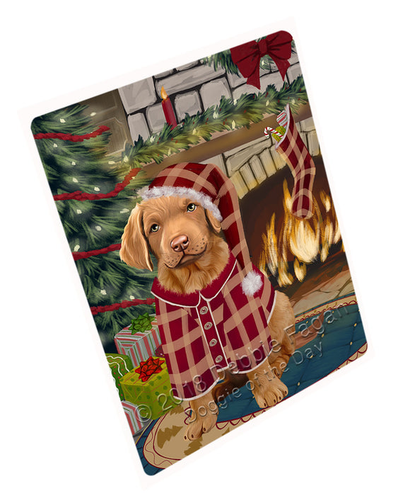 The Stocking was Hung Chesapeake Bay Retriever Dog Magnet MAG70947 (Small 5.5" x 4.25")