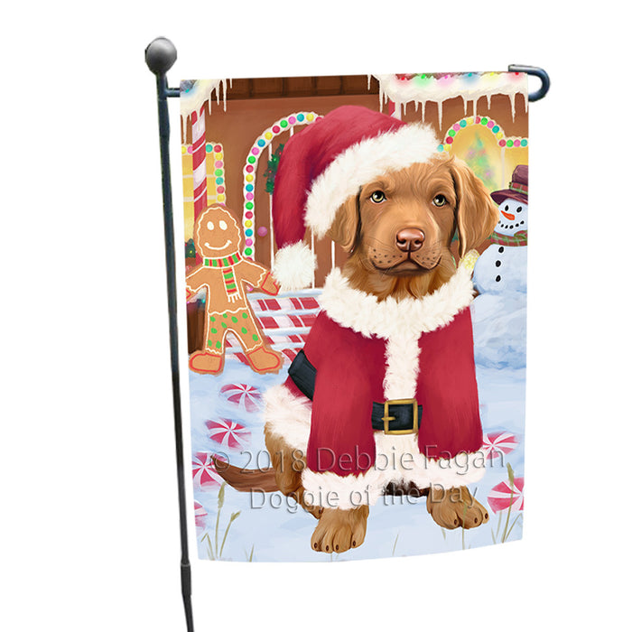 Christmas Gingerbread House Candyfest Chesapeake Bay Retriever Dog Garden Flag GFLG56848