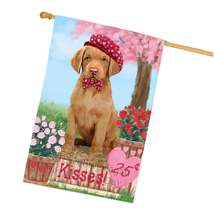 Rosie 25 Cent Kisses Chesapeake Bay Retriever Dog House Flag FLG57121