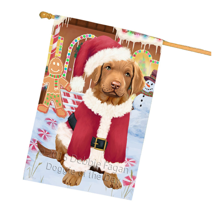 Christmas Gingerbread House Candyfest Chesapeake Bay Retriever Dog House Flag FLG56984
