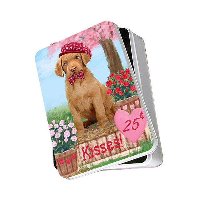 Rosie 25 Cent Kisses Chesapeake Bay Retriever Dog Photo Storage Tin PITN56380