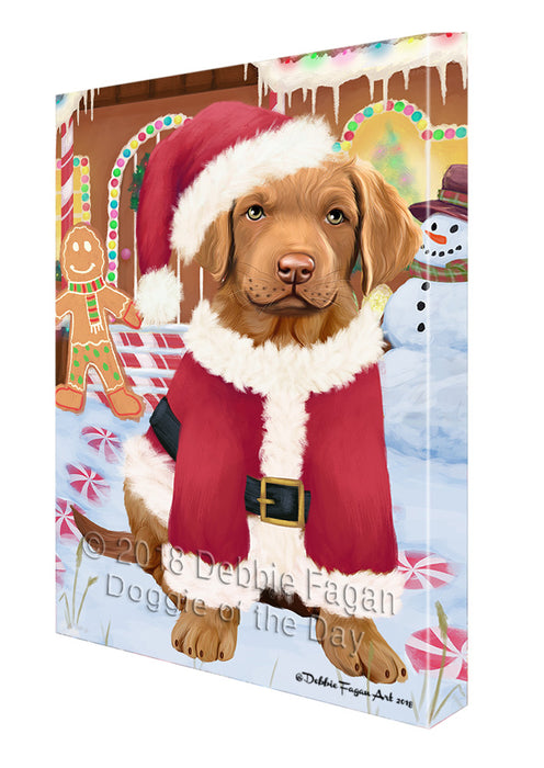 Christmas Gingerbread House Candyfest Chesapeake Bay Retriever Dog Canvas Print Wall Art Décor CVS128924