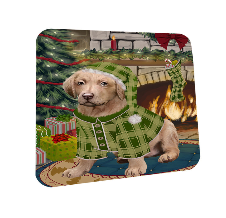 The Stocking was Hung Chesapeake Bay Retriever Dog Coasters Set of 4 CST55229