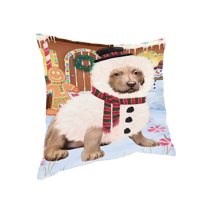 Christmas Gingerbread House Candyfest Chesapeake Bay Retriever Dog Pillow PIL79496