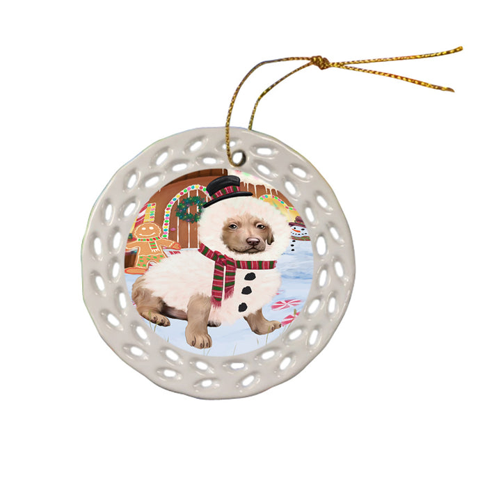 Christmas Gingerbread House Candyfest Chesapeake Bay Retriever Dog Ceramic Doily Ornament DPOR56657