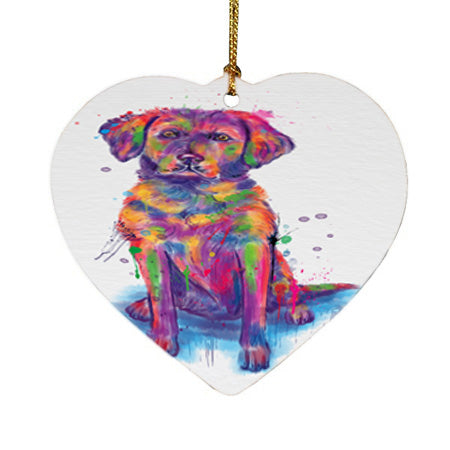 Watercolor Chesapeake Bay Retriever Dog Heart Christmas Ornament HPOR57375