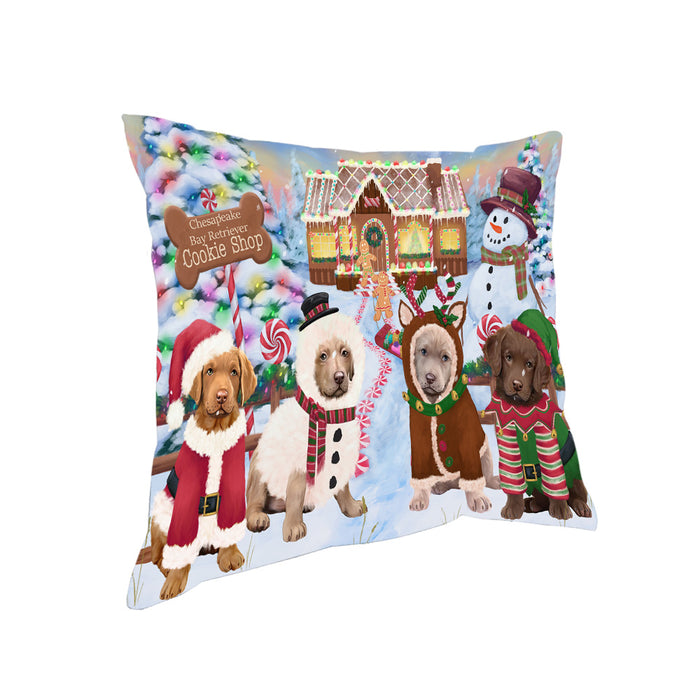 Holiday Gingerbread Cookie Shop Chesapeake Bay Retrievers Dog Pillow PIL79856