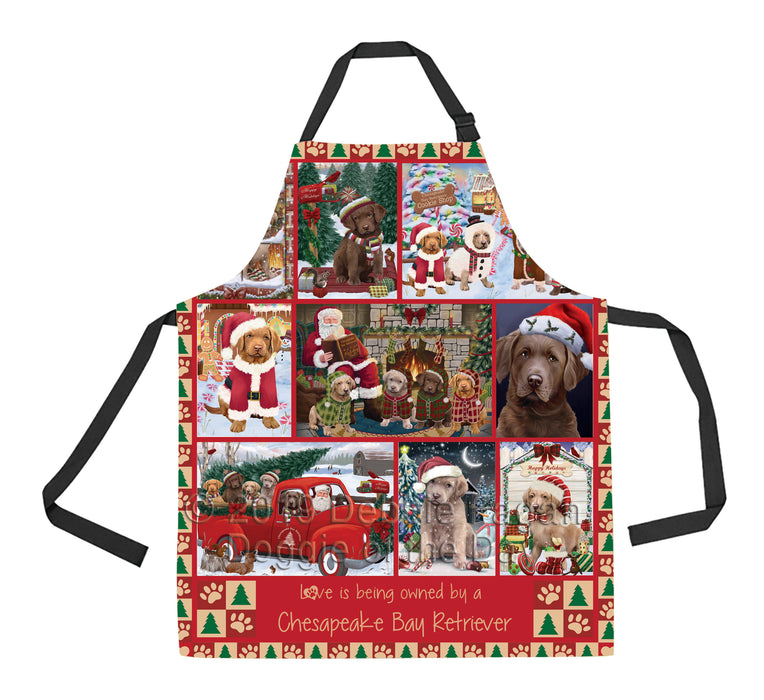 Love is Being Owned Christmas Chesapeake Bay Retriever Dogs Apron