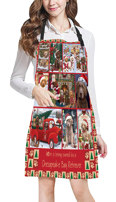 Love is Being Owned Christmas Chesapeake Bay Retriever Dogs Apron