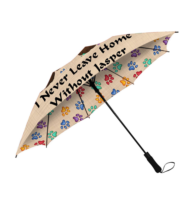 Custom Pet Name Personalized I never Leave Home Chesapeake Bay Retriever Dog Semi-Automatic Foldable Umbrella