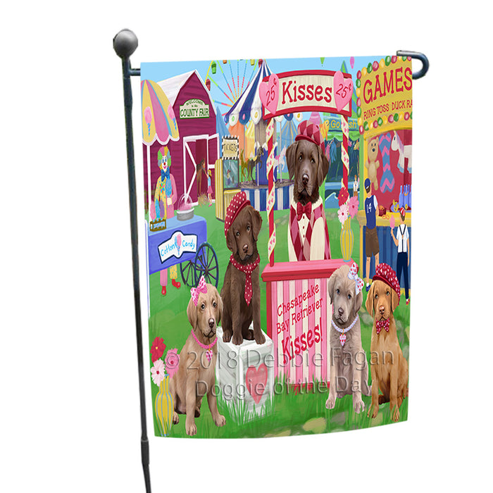 Carnival Kissing Booth Chesapeake Bay Retrievers Dog Garden Flag GFLG56833