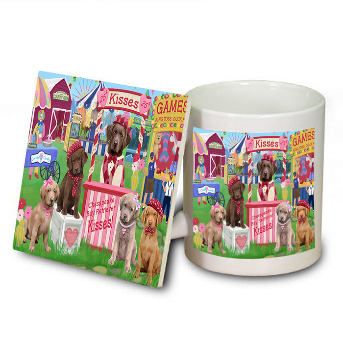 Carnival Kissing Booth Chesapeake Bay Retrievers Dog Mug and Coaster Set MUC56277