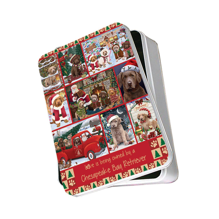 Love is Being Owned Christmas Chesapeake Bay Retriever Dogs Photo Storage Tin PITN57158