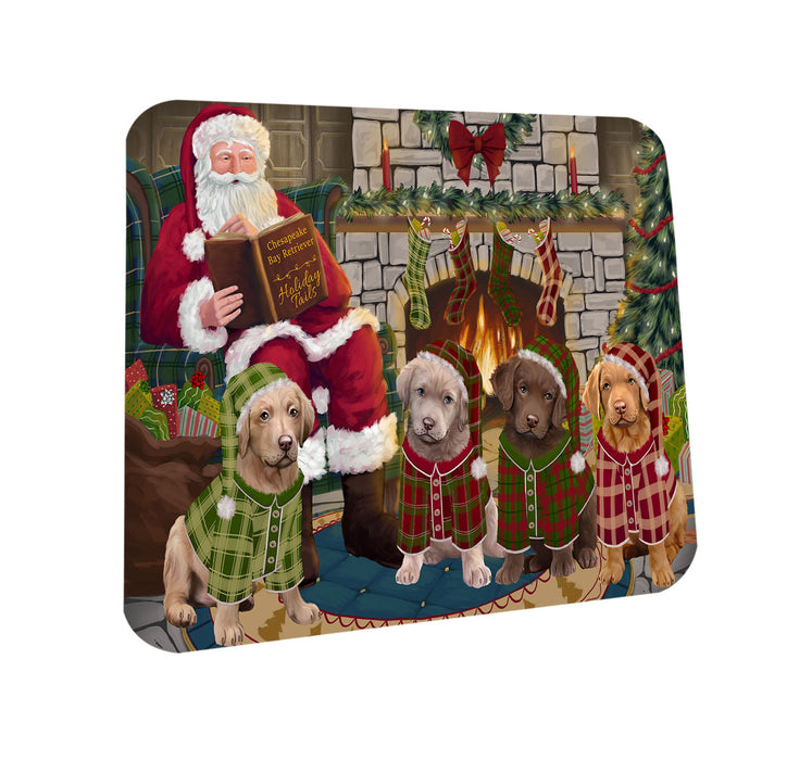 Christmas Cozy Holiday Tails Chesapeake Bay Retrievers Dog Coasters Set of 4 CST55073
