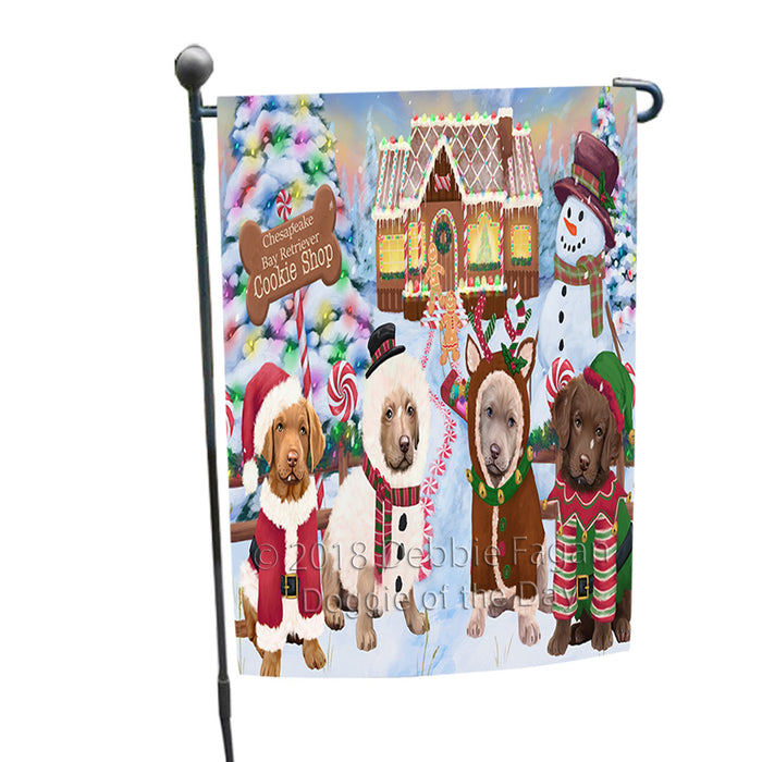 Holiday Gingerbread Cookie Shop Chesapeake Bay Retrievers Dog Garden Flag GFLG56939
