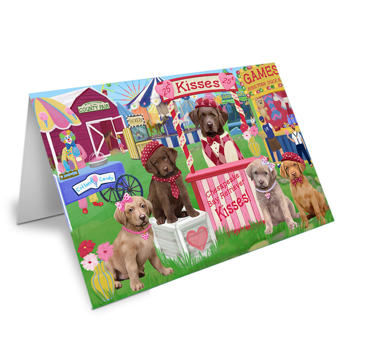 Carnival Kissing Booth Chesapeake Bay Retrievers Dog Handmade Artwork Assorted Pets Greeting Cards and Note Cards with Envelopes for All Occasions and Holiday Seasons GCD73370