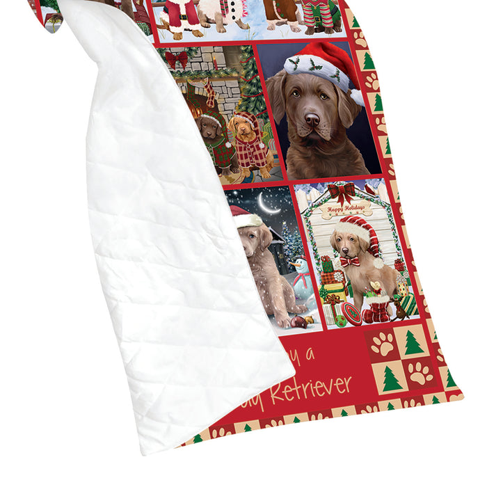 Love is Being Owned Christmas Chesapeake Bay Retriever Dogs Quilt