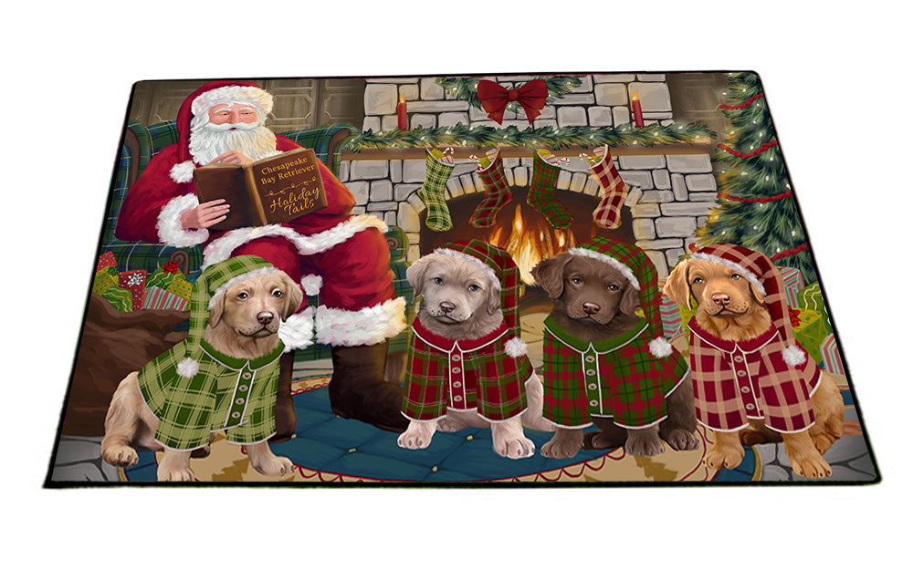 Christmas Cozy Holiday Tails Chesapeake Bay Retrievers Dog Floormat FLMS52632
