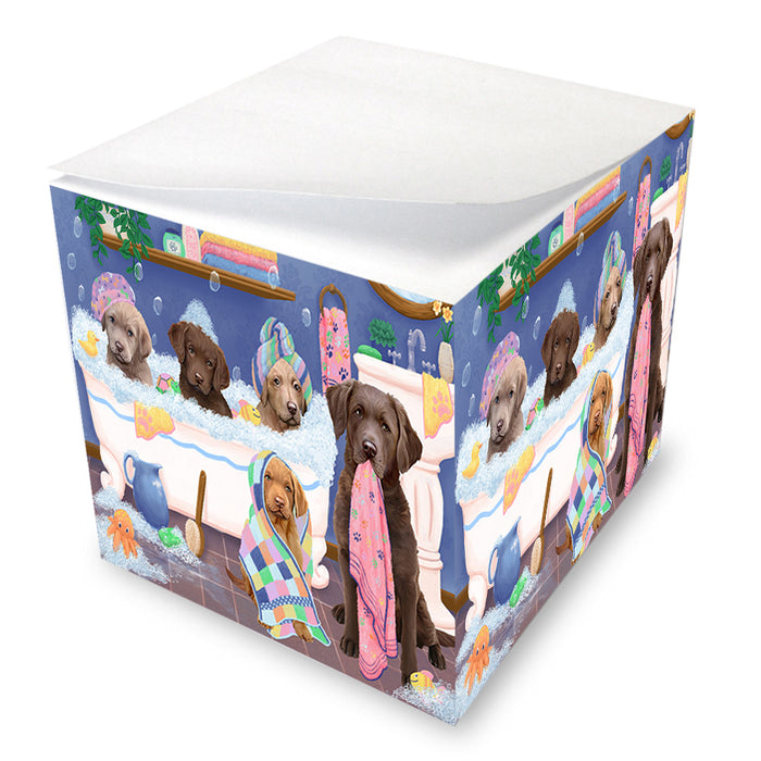 Rub A Dub Dogs In A Tub Chesapeake Bay Retrievers Dog Note Cube NOC54851