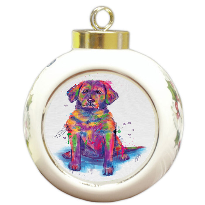 Watercolor Chesapeake Bay Retriever Dog Round Ball Christmas Ornament RBPOR58207