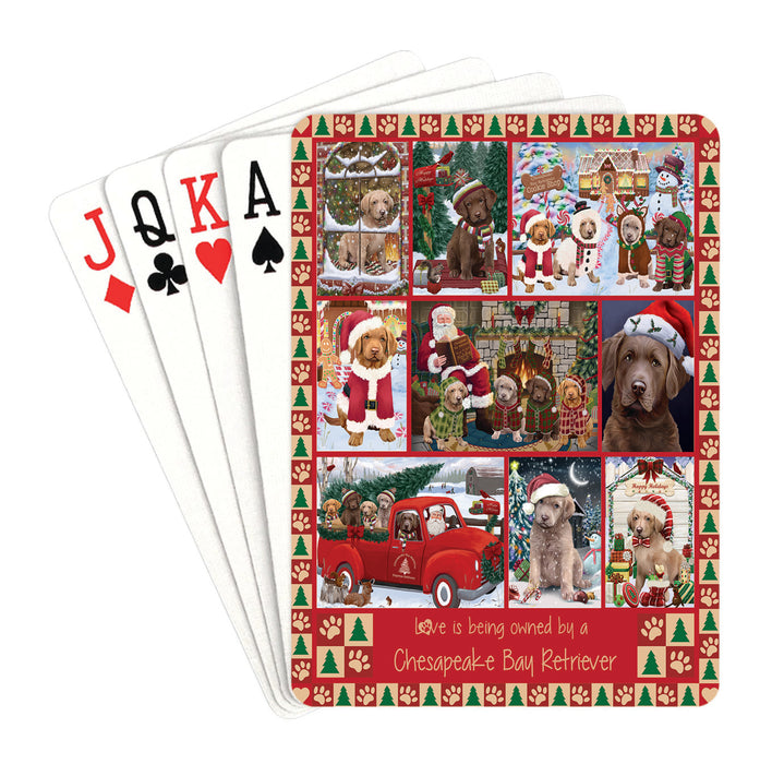 Love is Being Owned Christmas Chesapeake Bay Retriever Dogs Playing Card Decks