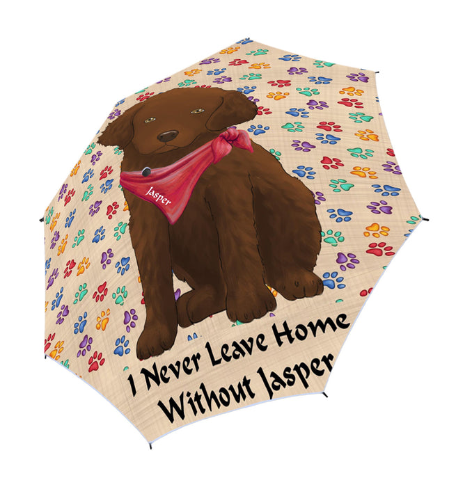 Custom Pet Name Personalized I never Leave Home Chesapeake Bay Retriever Dog Semi-Automatic Foldable Umbrella