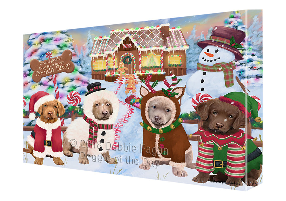 Holiday Gingerbread Cookie Shop Chesapeake Bay Retrievers Dog Canvas Print Wall Art Décor CVS129743