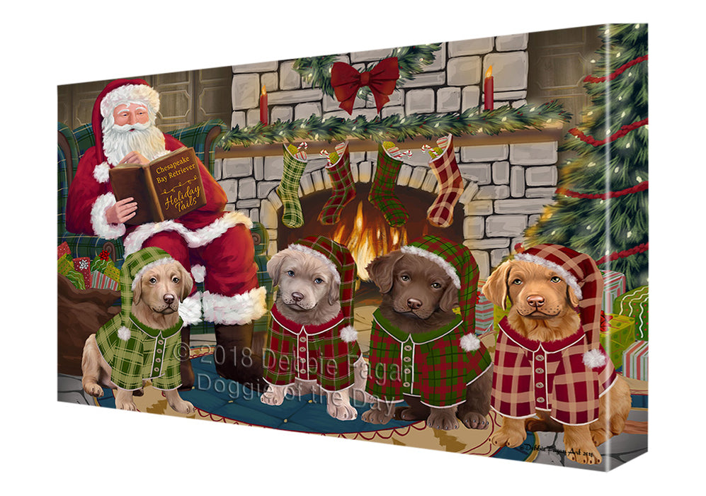 Christmas Cozy Holiday Tails Chesapeake Bay Retrievers Dog Canvas Print Wall Art Décor CVS115964
