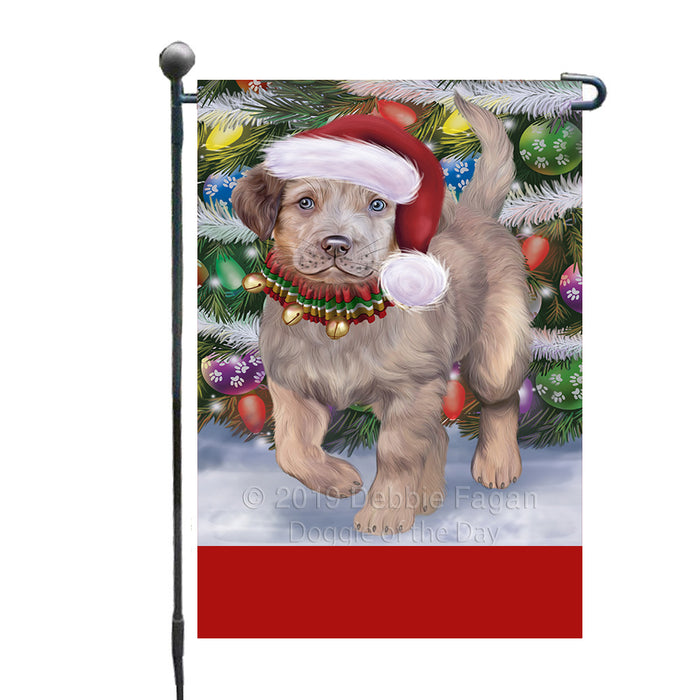 Personalized Trotting in the Snow Chesapeake Bay Retriever Dog Custom Garden Flags GFLG-DOTD-A60702