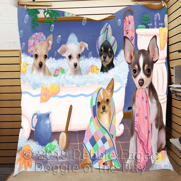 Rub A Dub Dogs In A Tub Chihuahua Dogs Quilt