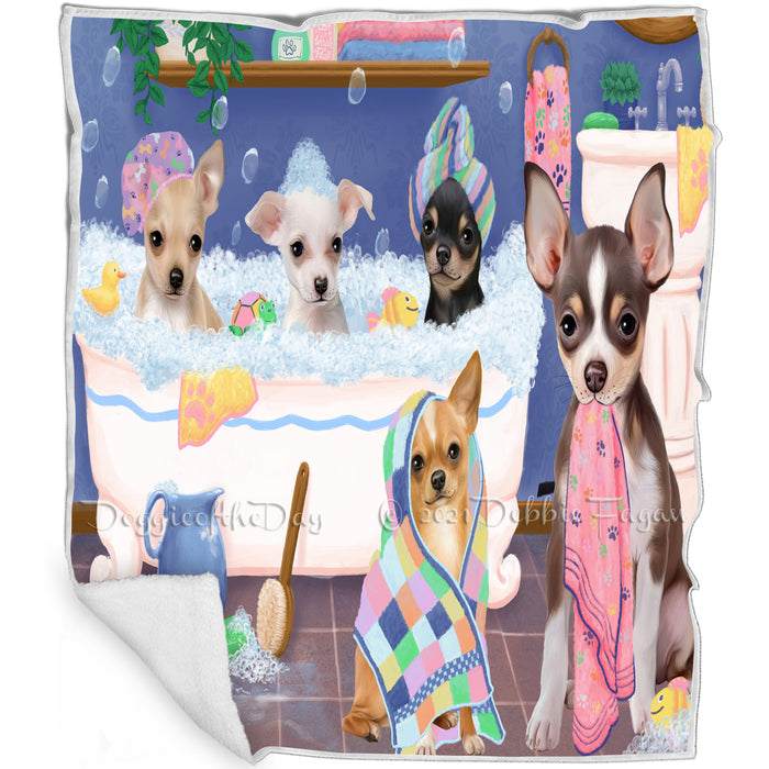 Rub A Dub Dogs In A Tub Chihuahuas Dog Blanket BLNKT130440