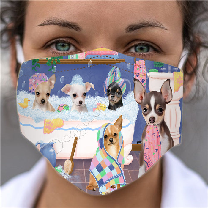 Rub A Dub Dogs In A Tub  Chihuahua Dogs Face Mask FM49494