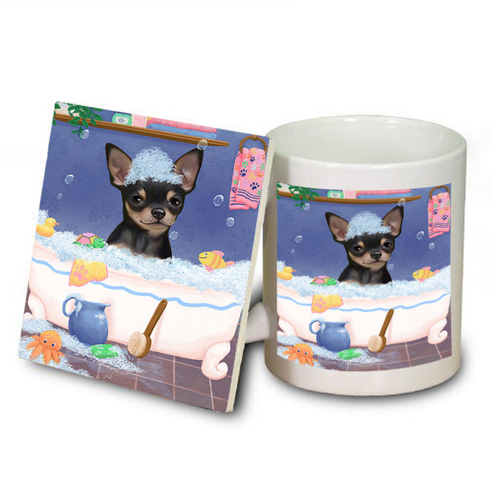 Rub A Dub Dog In A Tub Chihuahua Dog Mug and Coaster Set MUC57334