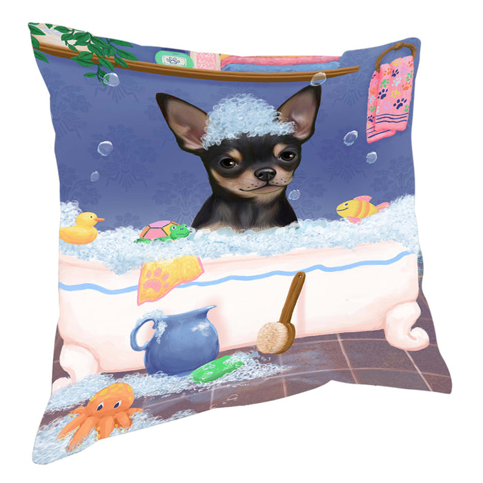 Rub A Dub Dog In A Tub Chihuahua Dog Pillow with Top Quality High-Resolution Images - Ultra Soft Pet Pillows for Sleeping - Reversible & Comfort - Ideal Gift for Dog Lover - Cushion for Sofa Couch Bed - 100% Polyester, PILA90481