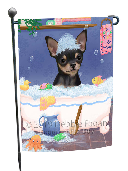 Rub A Dub Dog In A Tub Chihuahua Dog Garden Flag GFLG66198