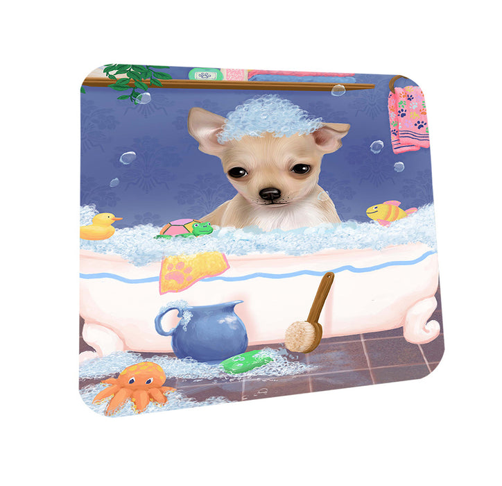 Rub A Dub Dog In A Tub Chihuahua Dog Coasters Set of 4 CST57301
