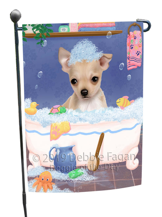 Rub A Dub Dog In A Tub Chihuahua Dog Garden Flag GFLG66199