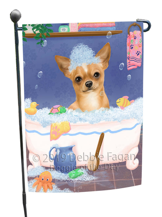 Rub A Dub Dog In A Tub Chihuahua Dog Garden Flag GFLG66201