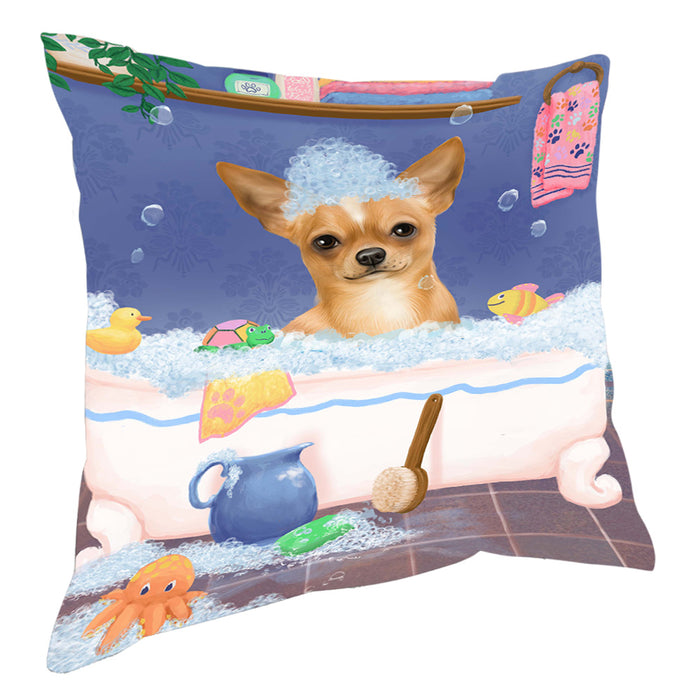 Rub A Dub Dog In A Tub Chihuahua Dog Pillow with Top Quality High-Resolution Images - Ultra Soft Pet Pillows for Sleeping - Reversible & Comfort - Ideal Gift for Dog Lover - Cushion for Sofa Couch Bed - 100% Polyester, PILA90490