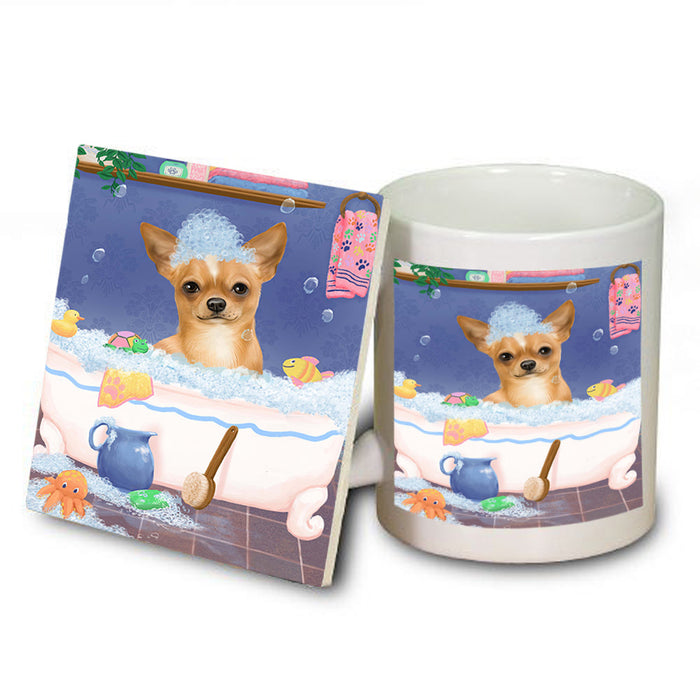 Rub A Dub Dog In A Tub Chihuahua Dog Mug and Coaster Set MUC57337