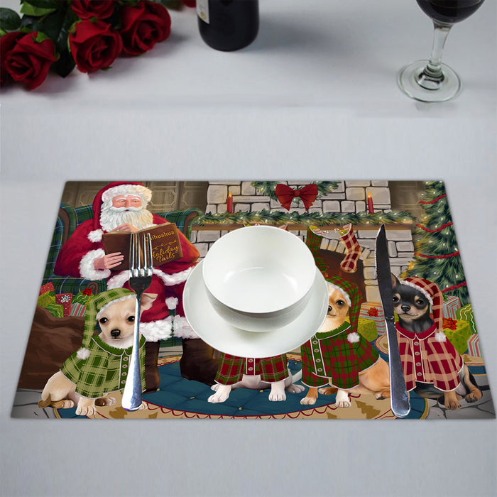 Christmas Cozy Holiday Fire Tails Chihuahua Dogs Placemat