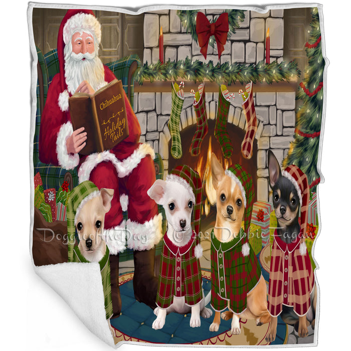 Christmas Cozy Holiday Tails Chihuahuas Dog Blanket BLNKT115464