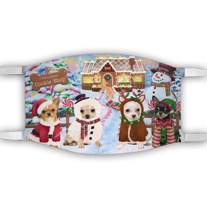Holiday Gingerbread Cookie Chihuahua Dogs Shop Face Mask FM48885