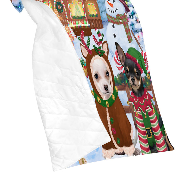 Holiday Gingerbread Cookie Chihuahua Dogs Quilt