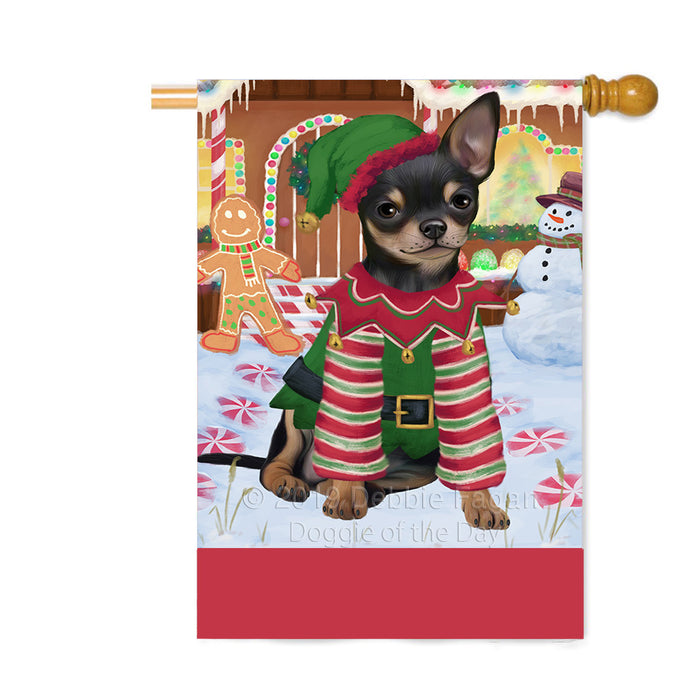 Personalized Gingerbread Candyfest Chihuahua Dog Custom House Flag FLG63789