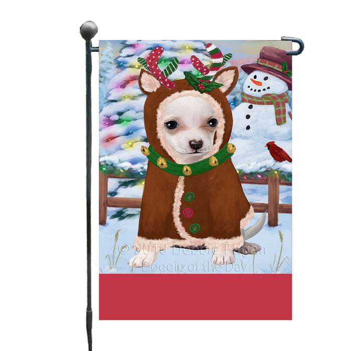 Personalized Gingerbread Candyfest Chihuahua Dog Custom Garden Flag GFLG64007
