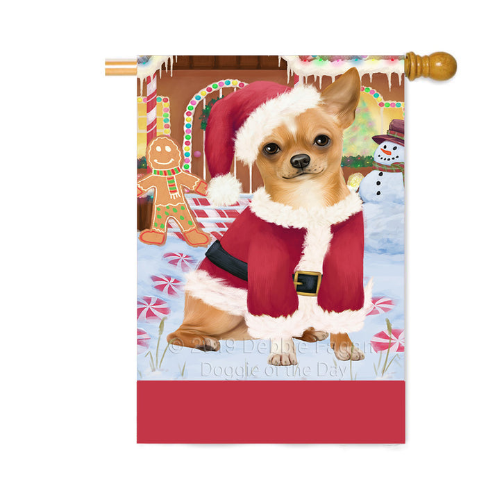 Personalized Gingerbread Candyfest Chihuahua Dog Custom House Flag FLG63791